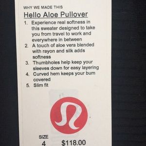 Lululemon Size 4 Gray Sweater NWT